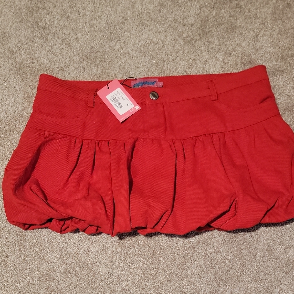 NWT Edikted Red Mini Skirt Large